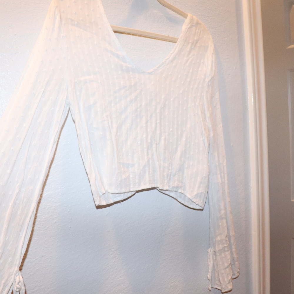 White CrissCrossed Back Crop